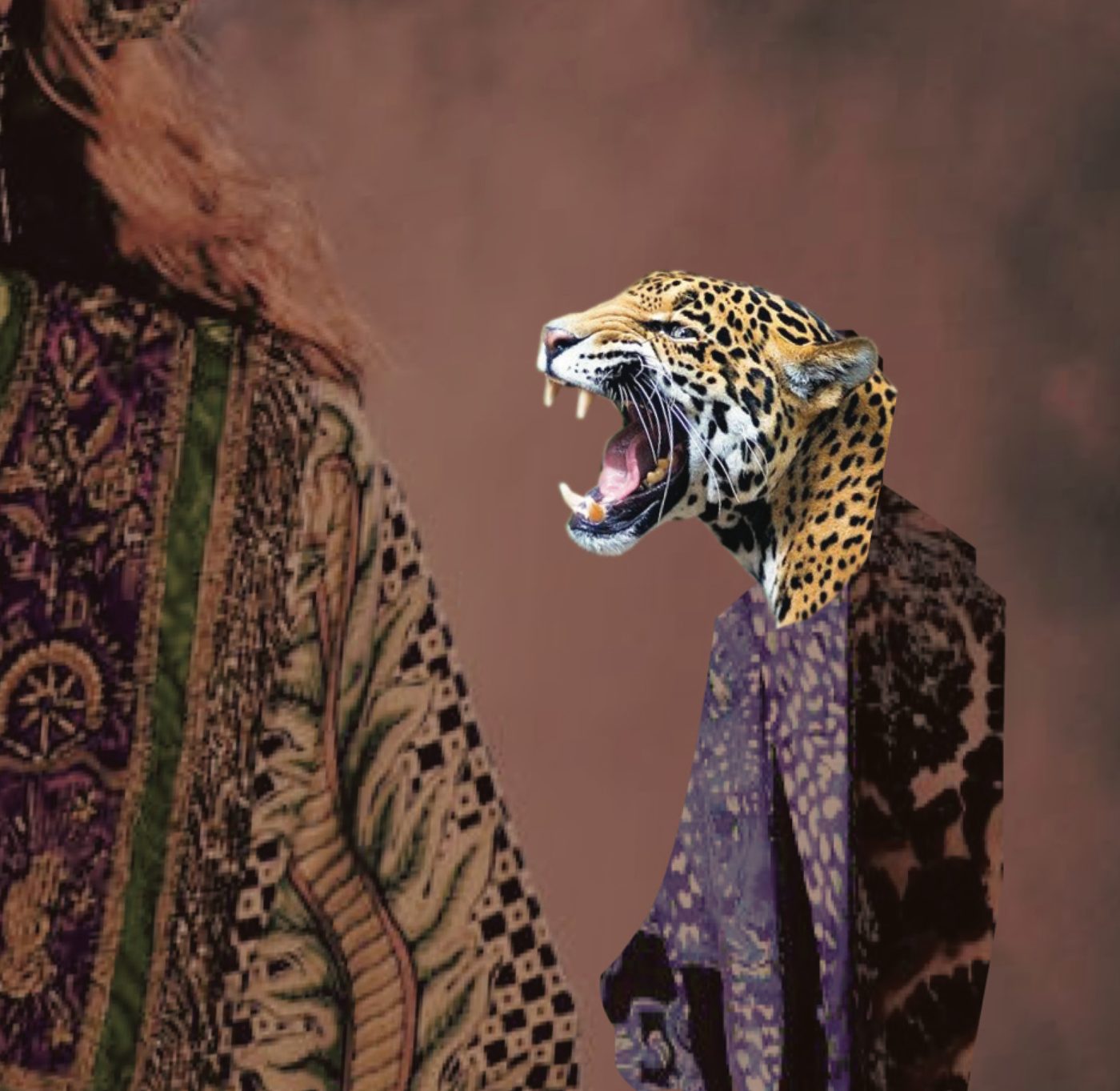 A leopard-print couture silhouette from the House of Afangaro campaign — brand film still